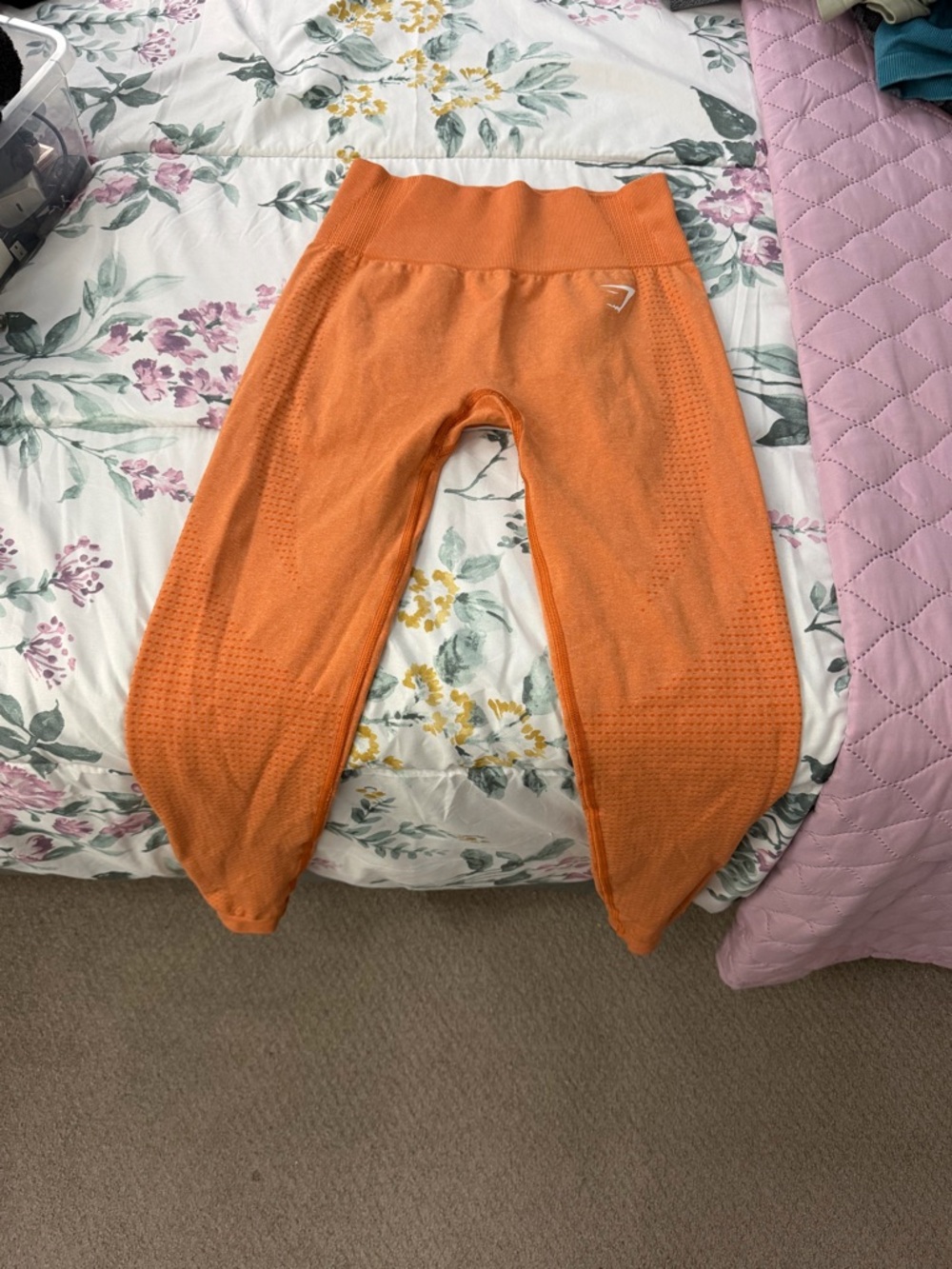 Gymshark Kids Bright Orange Seamless Leggings